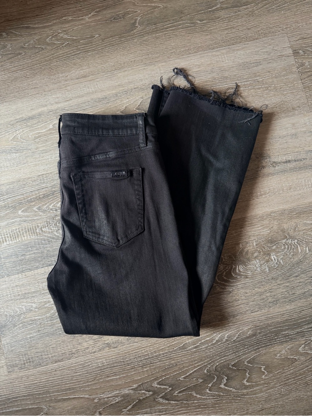 Joe's Jeans Black High Rise Skinny Raw Hem Stretch Jeans Size 26